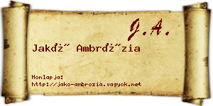 Jakó Ambrózia névjegykártya